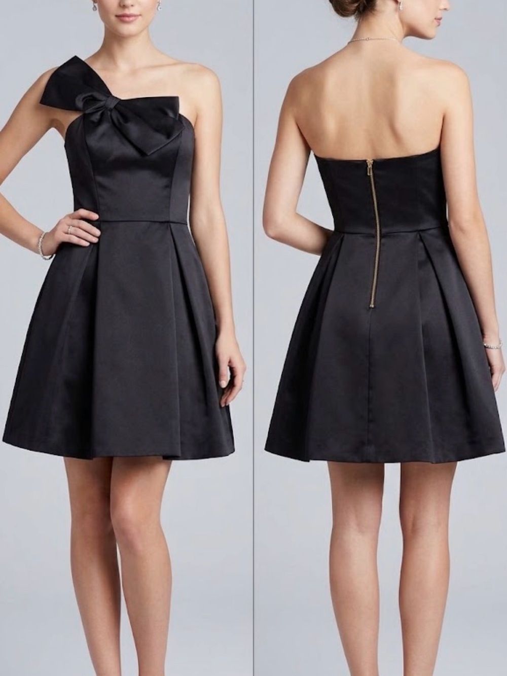 Strapless Black Bow Cocktail Dress